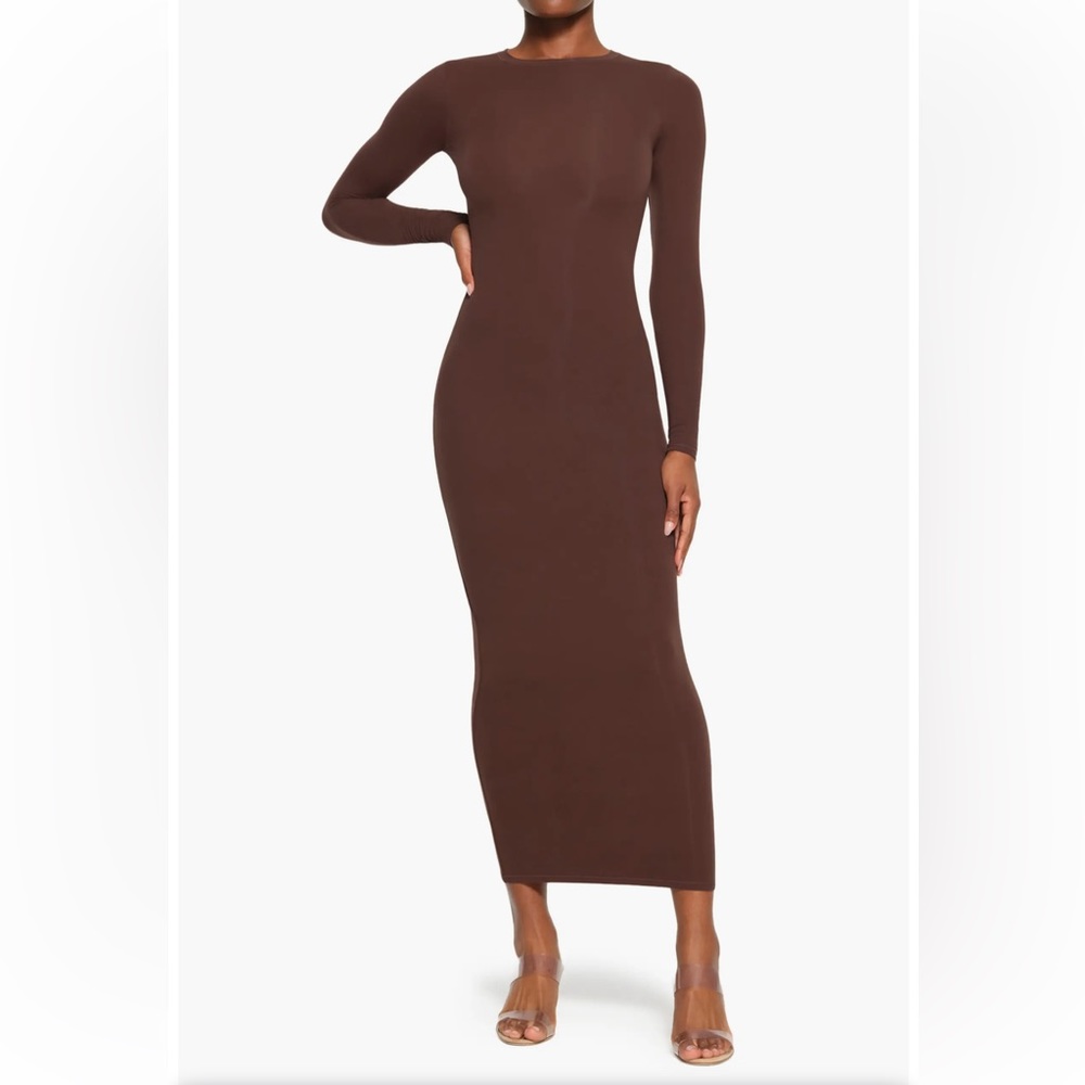 NWT SKIMS Fits everybody long sleeve crewneck dress-XSMALL